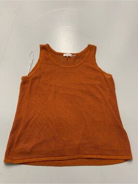 Calvin Klein Orange Mesh Knit Sleeveless Tank Top XL